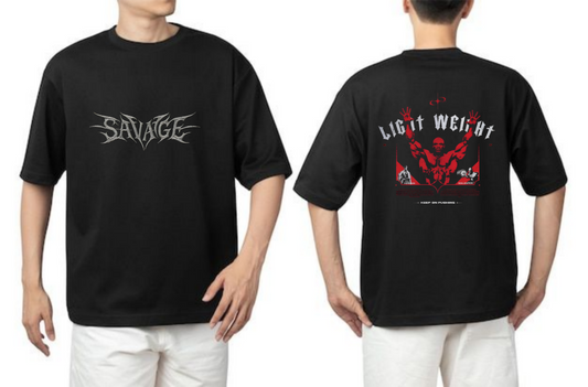 SAVAGE "Light Weight" Gym Tee – Built Different